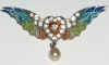 Plique Winged Citrine Paste Heart 935 Brooch.jpg (456324 bytes)